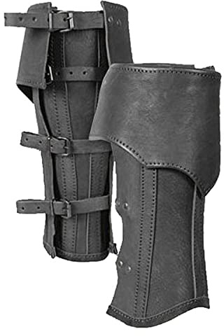 Medieval Leather Leg Guard, Gothic Half Chaps Knight Leg Kit Armor Men Rider Boot Cover Gaiter Cosplay Costume, Medieval style