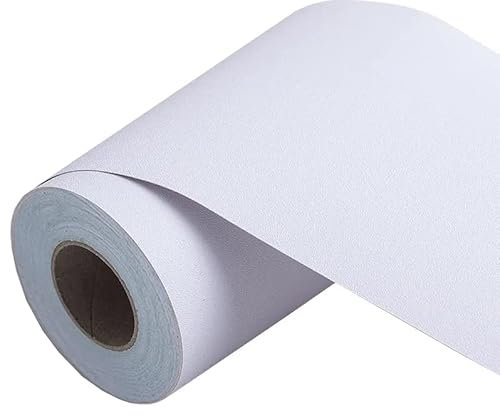 VisitRyl Frises Autocollantes DéCoratives Bordure De Papier Peint Frise Murale Adhesive Pour Cuisine, Salle De Bains,Chambre DéCoration Murale Blanc Pur 20cm X 500cm