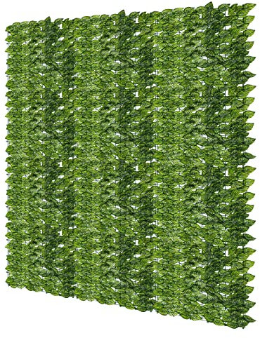 Jopassy Hoja de hiedra artificial de sandía, protección visual, 100 x 300 cm, valla de privacidad, hojas de hiedra perfecta para zonas de terraza al aire libre