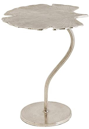 riess-ambiente.de Dekorativer Beistelltisch Ginkgo Leaf 53cm Silber Handmade Metall