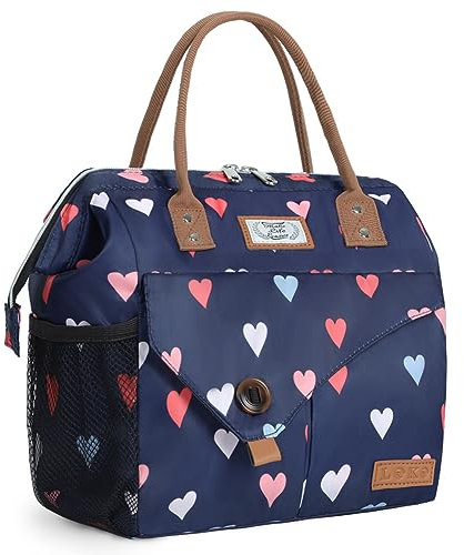 Lekespring Bolsa Termica Porta Alimentos 10L | Bolsa Comida Trabajo Impermeables sin Fugas - Bolsa Porta Alimentos Ligera y Resistente - Nevera Portátil para el Picnic Viaje - Corazón