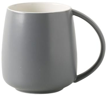 TREEWOO Tazze classiche in ceramica per tè e caffè con capacità di 380 ml Finitura nordica opaca per uomini e donne in ufficio (Grigio)