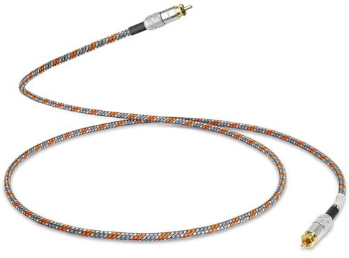 Premium Subwoofer Cable, Braided Audiophile OFC 4.5m / 14.7FT RCA Subwoofer Cable for Home Theaters, Cars, RCA Subwoofer Audio Cable with with Gold-Plated Connectors for Audio System Enhance Bass