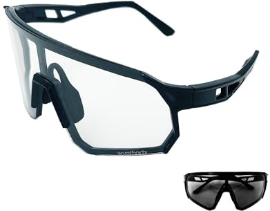 Wynthorix VeilGlam - Gafas de pickleball para hombre, lentes fotocromáticas, transparentes a oscuras, protección UV, gafas de seguridad ANSI Z87.1, antivaho, arañazos, tenis, squash, raquetball