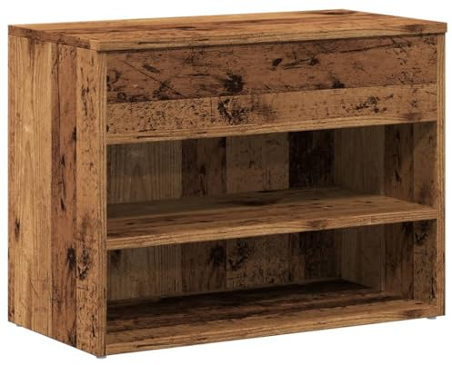 vidaXL Skobänk åldrat trä 60x30x45 cm konstruerat trä