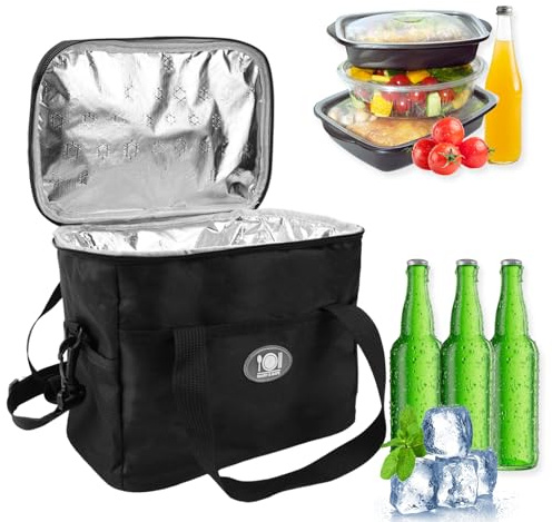 VZXZXE Kleine kühltasche für unterwegs 29 * 26 * 21cm kühltasche einkauf gefriertasche Isoliertasche, Thermotasche, Picknicktasche für Lebensmitteltransport (schwarz)