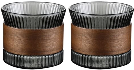 Juego de tazas de café de 170 ml con madera de nogal a prueba de quemaduras, tazas de espresso, vasos de capuchino, taza de té, juego de tazas de moca para los amantes del café (negro)