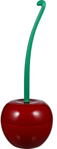 DEARMAMY Juego De Escobilla De Baño con Forma De Cereza: Moderno Kit De Limpieza De Inodoro De Plástico Rojo Oscuro con Soporte para Baño (14 93 Pulgadas)