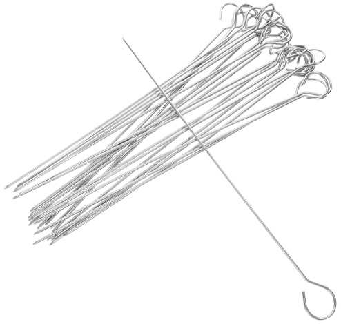 Toyvian 25 piezas Unidades Pinchos para Barbacoa Acero Inoxidable Resistentes al Calor Brochetas Reutilizables para Carne y Verduras Palitos de Asar Seguros y Duraderos para Parrilla y