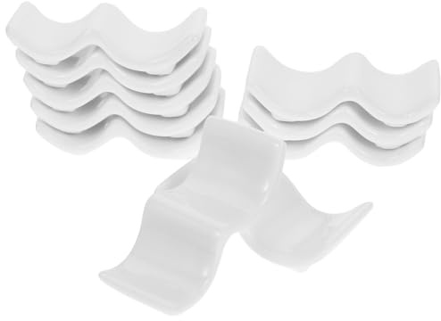 DIYEAH 10 Pezzi Poggia Posate in Ceramica Bianca Porta Bacchette Forchette e Cucchiai da Tavolo Supporto Elegante per Ristorante e Casa Accessori Pratici per Sushi e Cena