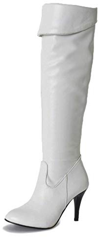 Minetom Bottes au Genou Femme Daim Stiletto Talons Hauts Boots Automne Hiver Élégant Mode Chaussures Bottes Longues