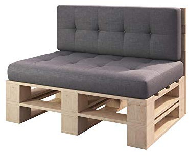 sunnypillow Palettenmöbel Gartenmöbel Set aus Holz Indoor/Outdoor - Europaletten für Möbel Sofa für Balkon Terrasse Garten (Natur Bank 120 x 60 cm Höhe : 30 cm)