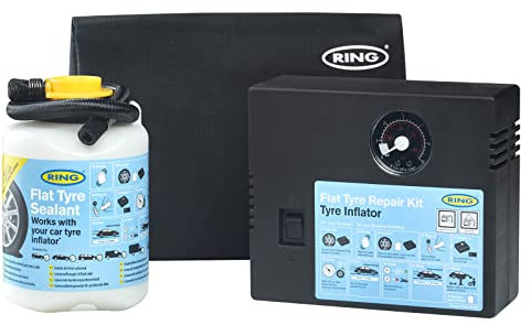 RING Car Puncture Repair Kit - Sealant & Tyre Inflator Included