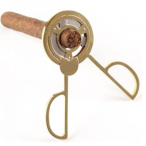 SIRSSI Raccogli sigari Taglierina for sigari Tripla a 3 Lame in Acciaio Inossidabile Placcato Oro Taglierina for sigari cubani Forbici for sigari Taglia i sigari in Modo Pulito e con precisione
