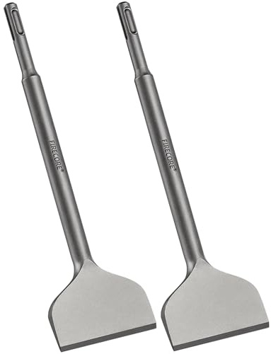 Firecore 2Pcs SDS Plus Chisel 3-inch Wide Cranked Angled Bent Tile Removal Chisel Tool (3”X10”) FS18310