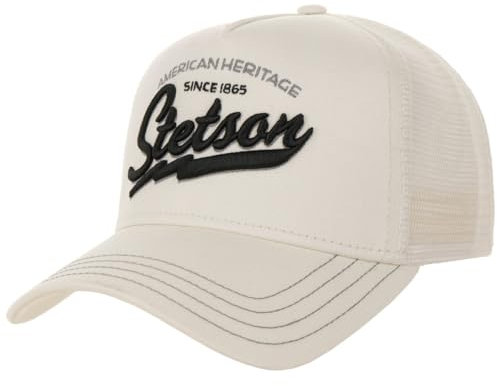 Stetson Since 1865 Trucker Cap Meshcap Herren Sommer Winter Baumwolle verstellbar cremeweiß One Size Small
