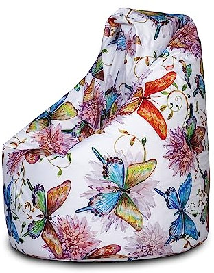 Ecopuf Mega Sako | Sittsäck fåtölj avtagbar XL | Vattentät Mönstrad Design Polyester sittsäck | Sittsäck för utomhusbruk | Sittsäck för utomhusbruk | Sittsäck för Utomhus och Inomhus Sittsäck,