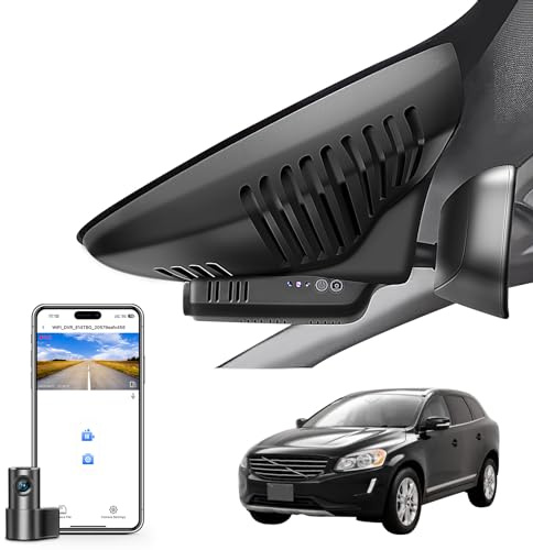 MANGOAL 4K+1080P Dash Cam Fram och Bak, Integrerat OEM-utseende Dashcam, Anpassad för Volvo XC60 2013 2014 2015 2016 2017 (Modell B), T5 T6 Gen 1 Facelift Accessories, G-Sensor, WiFi & App,128 GB kort | T5 T6 Gen 1 Facelift etc, OEM-utseende, UHD 2160P video, WiFi och app, lätt att installera, GPS, 128 GB kort