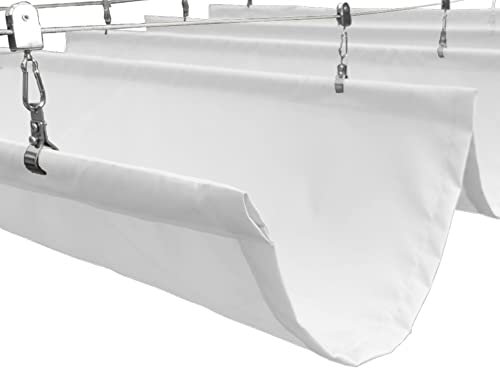 Custom Retractable Pergola Canopy, Pergola Shade Waterproof Cover Kits, Outdoor Patio Replacement Slide Wire Wave Awning Sail Deck Porch Yard Rainproof(Color:White)