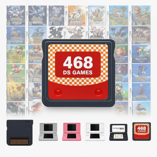 Cartouche de Jeux 468 en 1 pour Nintendo DS, DS Lite, DSi, 2DS, 3DS et New 3DS XL/LL – Super Combo Multicart – Plug & Play