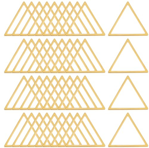 Beebeecraft 1 låda 40 st triangelörhängen pärlringar 18 x 16 mm guldörhänge berlocker geometrisk kontakt öppen infattning länkande ringar örhängen hänge ram för smyckestillverkning fynd halsband