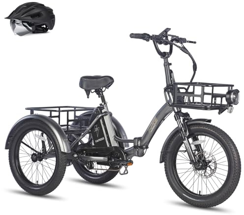 Fafrees F20 Mate E Bike trehjuling fett hopfällbar cykel, [officiell] elcykel lastcykel 20 tum 48 V 18,2 Ah batteri, elcykel 180 kg vuxna