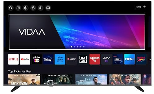 JVC Fernseher 43 Zoll Smart TV VIDAA LT-43VD3555 4K Fernseher UHD, HDR TV mit Dolby Vision und integriertem Triple-Tuner, LED TV schwarz