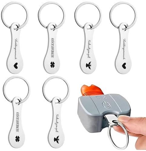 6 pezzi staccabili per carrello della spesa, chip per carrello della spesa, adatto per la maggior parte dei carrelli della spesa al supermercato (angelo custode portafortuna amore)