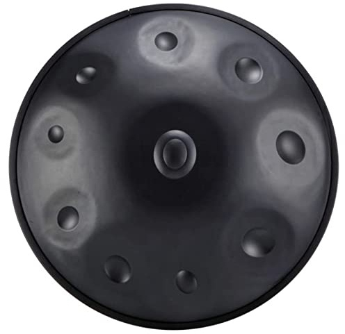 KANBUN 22 Pollici 9 Note Handpan - D Minore Strumento a percussione a Tamburo di Tamburo a Mano a Mano Musicale con Sacca da Mano, Bacchette, treppiede a Tamburo Pieghevole e Tessuto di compensazione