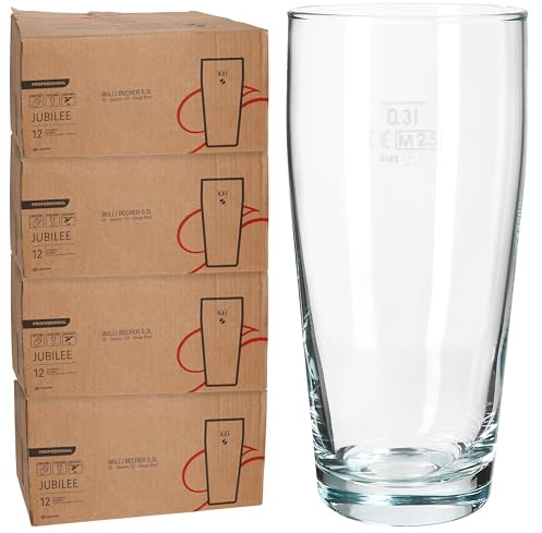MamboCat 48er Set Willibecher 0,3 L geeicht I Biergläser aus klarem Glas mit Eichstrich I Trinkgläser für Bier, Wasser, Cocktails & Softgetränke ideal für Gastro, Bars & Restaurants