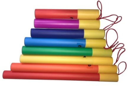QUXVUIS Set di 8 tubi sonori musicali con tamburo e corda per allenamento uditivo per bambini di 3, 4, 5 e 6
