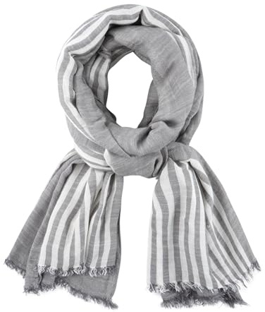 DAMILY Hommes Mode Foulard Echarpe de Plissée Rayée Confortable Coton Lin Hiver Étoles Châle