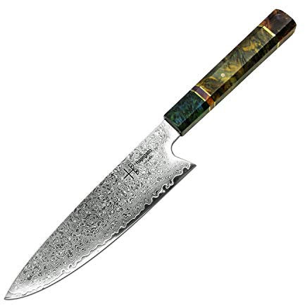 hajegato Coltelli da Cucina Damasco Unico Nel Suo Genere Manico Professionale Coltello Giapponese (Gyuto 8)