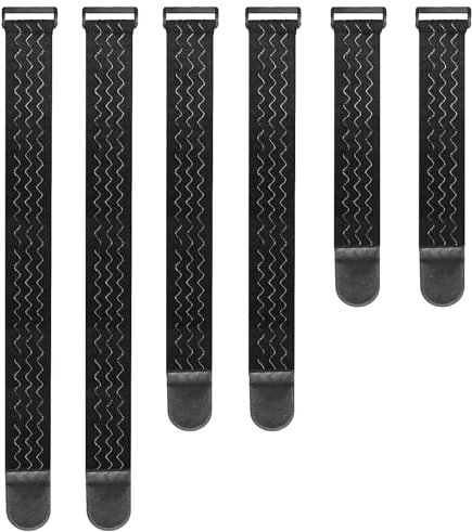 Upbeat Sangles Elastiques avec Anti-dérapantes 3 tailles(61/46/30cm x 5cm), Attache Cable Scratch Multi-Usages pour Vélo, protection de pantalons, bagages, tapis de yoga, camping, tuyaux, câbles etc