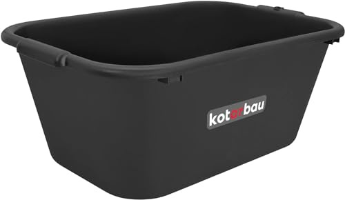 KOTARBAU® Mortar Tray 55 L Mortar Bucket Black Plastic Tray 50 x 30 x 30 cm Masonry Bucket Rectangle Construction Bucket Mortar Bucket Plastic Masonry Bucket Mortar Tubs