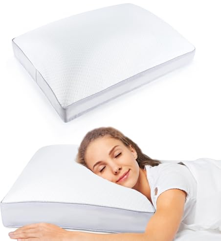 INFANZIA Memory Foam Kopfkissen, Orthopädisches Nackenstützkissen für Nackenschmerzen, Ergonomisches Schlafkissen für Jede Schlafposition, Kühl Kissen, Waschbarer Bezug, 16 cm Hoch, 54x40