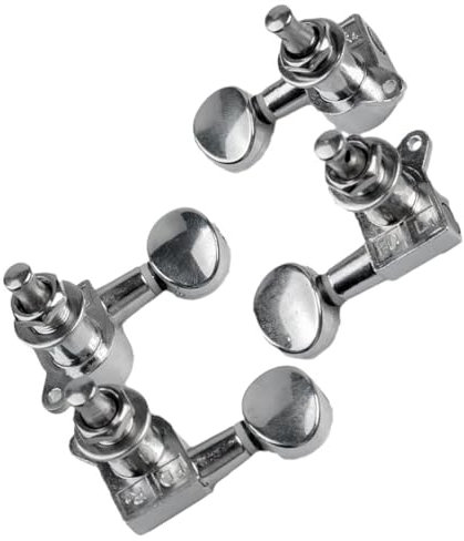 Ein Satz mit 4 Teilen für 2R 2L Ukulelensaiten, Wirbel, Stimmköpfe und verchromtes Zubehör