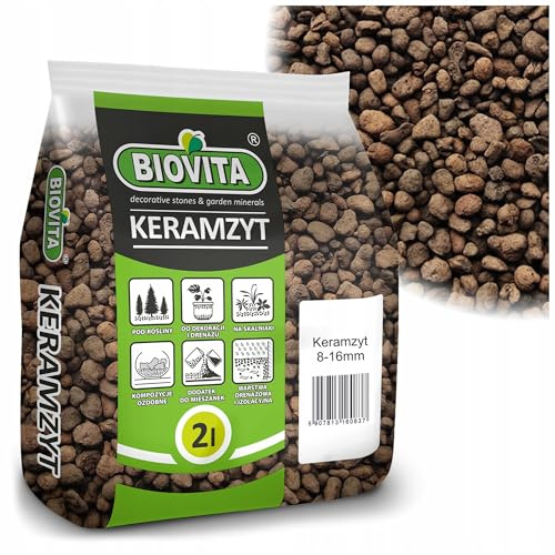 BIOVITA - Argilla espansa, granulato di argilla per drenaggio, 8-16 mm, granulato di argilla espansa per piante da interno, 2 l
