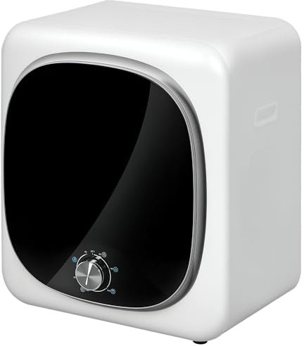 HOMCOM Secadora de Evacuación 4 KG, Secadora de Ropa 800W, Función Antiarrugas, Función Esterilizar, 5 Programas, Carga Frontal, Fácil de planchar, Tambor Inox, Blanco