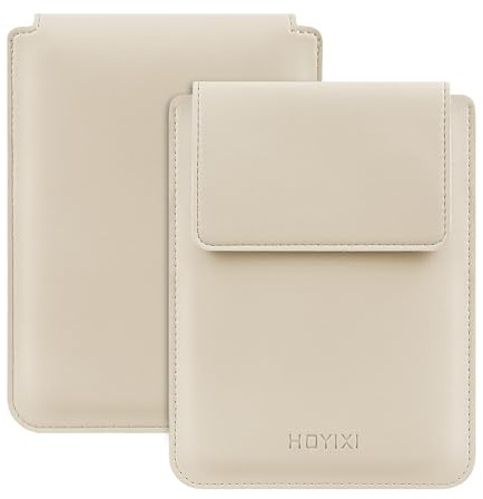 HoYiXi Housse Universel pour 6 inch E-Book Reader Compatible 6 Kindle 2025-2012/6 All-New Kindle/Kobo/Tolino,6 EReader Étui Pochette en Cuir légère pour Ebook de 6 Pouces,Beige