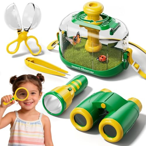 Kids Outdoor Bug Catcher Explorer Set with Bug House & Binoculars Ages 3–8