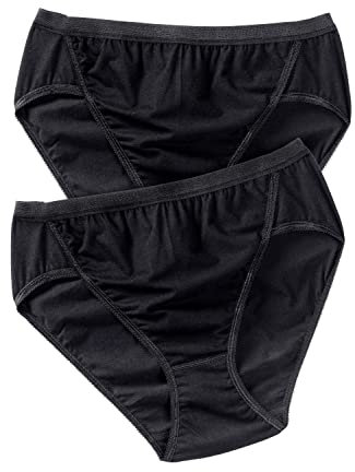 Ulla Popken Damen Jazz-pants, 2er-pack Panties, Schwarz, 62-64 EU