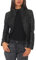 Malito Damen Jacke - figurbetonte Kunstleder Jacke mit Zipper - lässige Bikerjacke - Kurze Freizeitjacke mit Reißverschluß 5179 (M, schwarz)