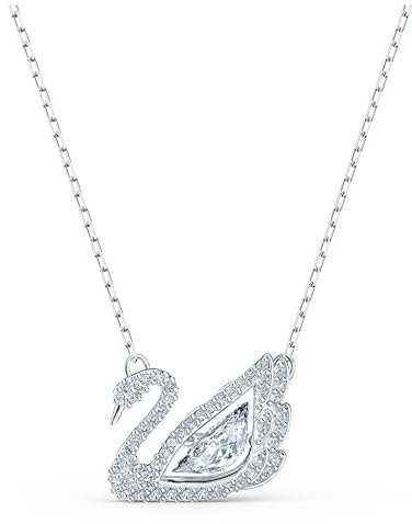 Swarovski Swan Halskette, Schwan, Weiss, Rhodiniert