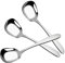 KBNIAN 3 Pcs Square Soup Spoon Thicken Stainless Steel Broth Spoons Flat Square Tablespoon Dinner Serving Soup Scoop Large & Deep for Cream Soup Consomme Chowder - Silver
