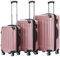 BEIBYE- 3er Kofferset Hartschalen-Koffer Reisekoffer Trolley Rollkoffer Set Reisekofferset (Rosa Gold)