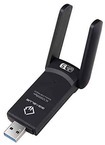 GigaBlue Ultra 1200Mbps W-LAN 2.4 & 5 GHz USB 3.0 WiFi Dual Band Adapter 5GHz+2.4GHz 2x5 dBi High Speed 802.11ac Wireless Netzwerk Adapter WiFi Empfänger für Windows/Mac OS/Linux