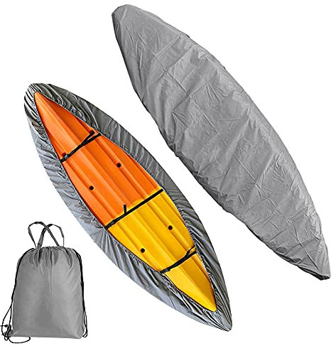 Opaltool 420D Kajak Persenning Universelle Bootsplane Persenning wasserdichte Regenschutz Sonnenschutz Staubschutz Boot Abdeckplane für Fischerboot/Kajak/Kanu/Paddelbrett