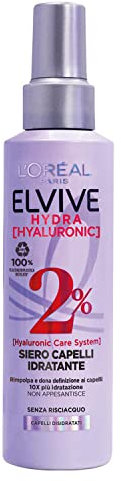 L'Oréal Paris Elvive Siero Spray per Capelli Hydra Hyaluronic, Con 2% di Hyaluronic Care System, Senza Risciacquo, 150 ml