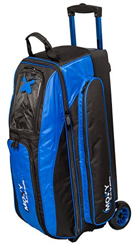 Bowlerstore Products Moxy Blade Bowlingtasche mit 3 Rollen, Königsblau/Schwarz